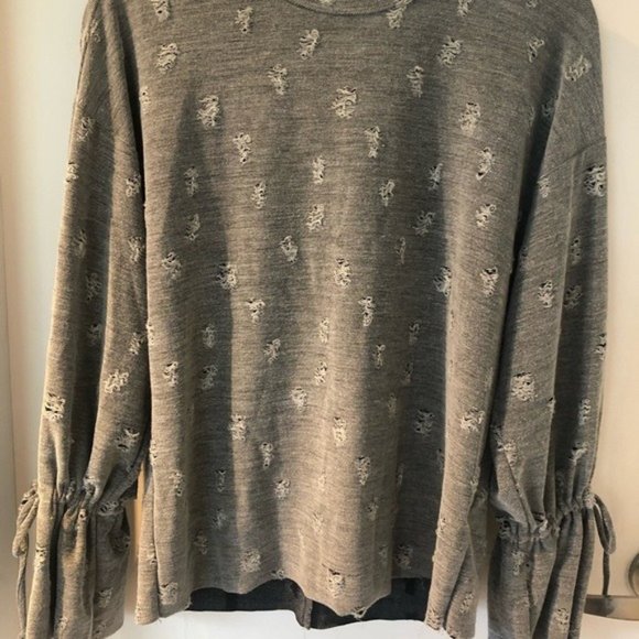 Grey Rip-Detail Sweater - Picture 1 of 2